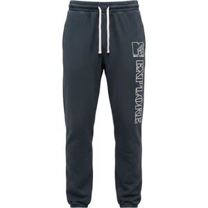 MTV Explore Graphic Sweatpants Mens Large Black Joggers Fleece Lounge Pants MTV